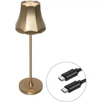QAZQA Lampe de table rétro rechargeable IP44 dorée - Granny