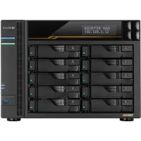 Asustor Lockerstor 10 Gen3 AS6810T NAS 10 Baies AMD Ryzen Quad-Core 2.3 GHz 16GB ECC DDR5 4x M.2 NVMe 2x 5GbE 2x 10GbE USB4 Sans Disques