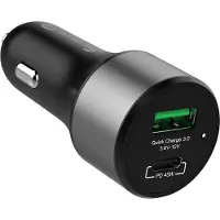 Crong Car charger USB-C PD 45W + USB QC 3.0 18W black