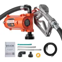 Vevor Pompe Transfert Carburant 57 L/min Pompe Transfert Gasoil Fonte 12 V CC avec Pistolet Manuel