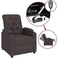 vidaXL Fauteuil relax électrique brun foncé Tissu