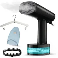 Vapore Clothes Steamer - Handheld Steamer 1640W - with Collapsible Hanger & Storage Bag - Steamer 360ML - Steamer for Clothes and Furniture - 2.5m Cord - Travel Kit