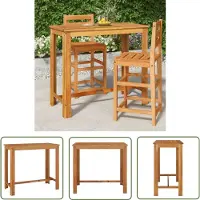 The Living Store Table de bar de jardin 120x60x105 cm en bois massif d'acacia
