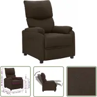 The Living Store fauteuil inclinable en tissu marron foncé