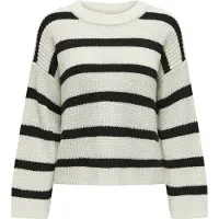 JDY Pull-over oversize 'JDYJusty' crème / noir