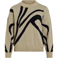 Vila Tif Jacquard Sweater Beige S Femme
