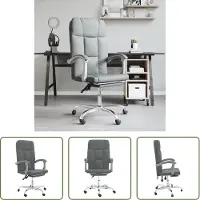The Living Store Chaise de bureau avec fonction chaise longue Gris foncé Tissu