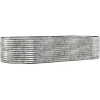 vidaXL Lit surélevé argenté 291x140x68 cm Acier revêtu par poudre