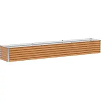 vidaXL Lit surélevé brun clair 290 x 50 x 36 cm Acier galvanisé