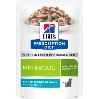 Hill's Pet Nutrition Metabolic Weight Management - Sachets félin - 12 x 85 g - poisson
