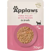 Applaws Cat Pouch - Filet de thon et crevettes en bouillon - 12x70 g