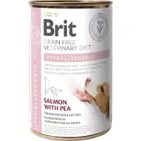 Brit Veterinary Diet Hypoallergenic Salmon&amp;Pea - Saumon et pois pour chiens allergiques - 24x400 g