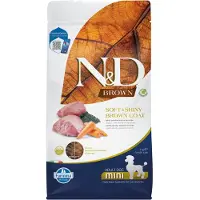 Farmina N&D Brown Dog Adult Mini Lamb, Spirulina & Carrot - 2 kg - pour chiens adultes de petite race au pelage marron avec agneau, spiruline & carottes