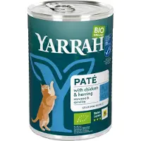 Yarrah Bio Paté Alimentation Humide - Boîte - Poulet et Poisson - 12 x 400 g