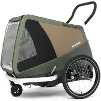 Croozer Remorque vélo pour chien Dog Enna jusqu'à 35 kg, couleur : vert mousse