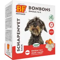 Biofood Bonbons Omega 3 et 6 Bonbons pour Chiens Peaux et Poils Graisse de Mouton Saumon 80 Pièces