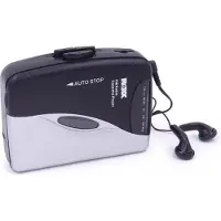 ROXX Lecteur de cassettes portable PCP300, Lecteur MP3 + appareil audio portable, Noir, Argent