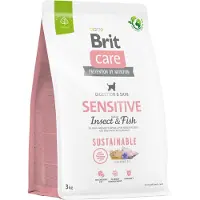 Brit CARE Dog Sustainable Sensitive fish insecte pour chiens adultes avec poissons et insectes 3 kg