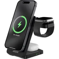 Accezz Chargeur sans fil pliable 3-in-1 MagSafe - 20W - Noir