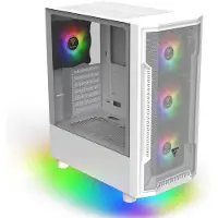 Gamdias Boitier PC Moyen Tour ATX Athena M6 Lite RGB avec panneaux vitrés - Blanc