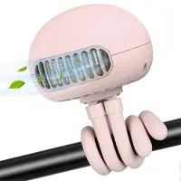 Generique Ventilateur de poussette portable sans pales - Batterie rechargeable flexible - Rose
