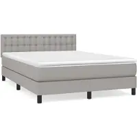 Syfax Sommier à lattes de lit avec matelas Gris clair 140x200cm Tissu