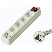 PremiumCord Câble d'extension 230V 5m 5 prises+interrupteur