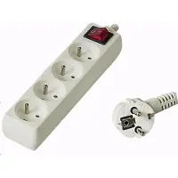 PremiumCord PP4K-03 extension d'alimentation 4 sortie(s) AC Blanc (4x, CEE 7/3, 3 m)