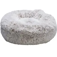 Beeztees Lit pour chien Ortho Siba en peluche beige, dimensions : 60 x 60 x 25 cm
