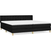 Syfax Sommier à lattes de lit avec matelas Noir 200x200 cm Tissu