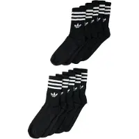 Adidas Originals Chaussettes '3-STRIPES CREW 10 PAIRS' noir / blanc