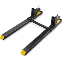 Vevor Pinces sur Fourches à Palettes 1490x100x230 mm Fourche de Tracteur Charge 1814 kg Longueur 149 cm Barre Stabilisatrice Réglable Lame Fourche 109 cm pour Chargeur Tracteur Godet Chariot Élévateur