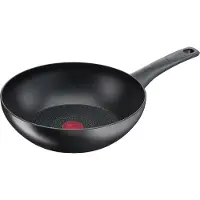 Tefal G26019 Ultimate On poêle wok 28 cm revêtement anti-adhésif avec renforcement des particules de titane Thermo-Spoti convient à tous les types de cuisinières, y compris à induction noir