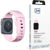3MK Silicone Watch Strap Powder Pink dla Apple Watch 42/44/45/49 mm, Film de protection pour smartwatch, Pink