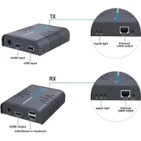 PremiumCord HDMI KVM extender s USB na 120m přes chaque câble Cat5/6, bez zpoždění