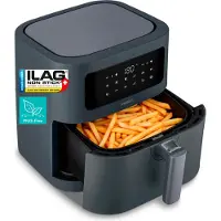 Medion E40 XL Heissluftfritteuse (5,2 Liter, Airfryer, 2.150 Watt, 9 Automatikprogramme, Backfunktion, Friteuse, Gris