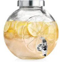 Orion Słój do napojów z kranikiem szklany 5,4 l, Distributeur de boissons, Transparent