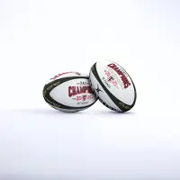 Gilbert Ballon De Rugby Réplique Championnat 2025 Taille Mini Blanc Noir Doré