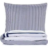 L'essentiel Maison , Nifty - Dark Blue, Bleu foncé, Ensemble housse de couette Ranforce king-size (FR), 100 % COTON RANFORCE, 240 x 220 cm