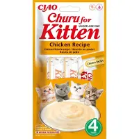 Ciao Churu Lot De 4 Friandises Saines Pour Chatons De Moins De 12 Mois, Poulet (4 Pièces X 14 G)
