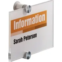 Durable Plaquette de porte Crystal Sign, verre acrylique, format A6