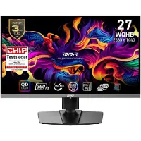 MSI MPG 271QRXDE QD-OLED - Moniteur OLED - Jeu - 67.3 cm (26.5") - 2560 x 1440 WQHD @ 360 Hz - 1000 cd/m² - 1500000:1 - DisplayHDR 400 True Black - 0.03 ms - 2xHDMI, DisplayPort, USB-C - noir