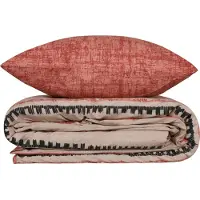 L'essentiel Maison , Felix - Tile Red, ensemble linge de lit, carreau rouge, 100 % COTON RANFORCE, 240 x 220 cm
