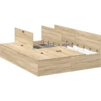 vidaXL Cadre de lit de rangement avec rangement Chêne Sonoma 140 x 190 cm
