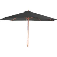 Mendler Parasol Florida, Parasol De Jardin, Parasol De Marché, Ø 3,5m Polyester/Bois 7kg Anthracite