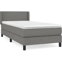 Syfax Sommier à lattes de lit avec matelas Gris foncé 90x200 cm Tissu