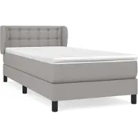 Syfax Sommier à lattes de lit avec matelas Gris clair 90x200 cm Tissu