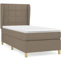 Syfax Sommier à lattes de lit avec matelas Taupe 90x200 cm Tissu