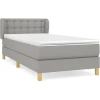 Syfax Sommier à lattes de lit avec matelas Gris clair 90x200 cm Tissu