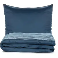 L'essentiel Maison , Elegant - Blue, ensemble housse de couette en satin King (FR), bleu, 100 % satin de coton, 240 x 220 cm